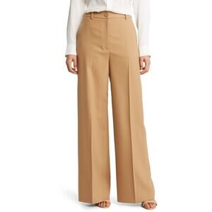 Hugo Boss Tunipa Stretch Wool Blend Wide Leg Trousers Size US 10